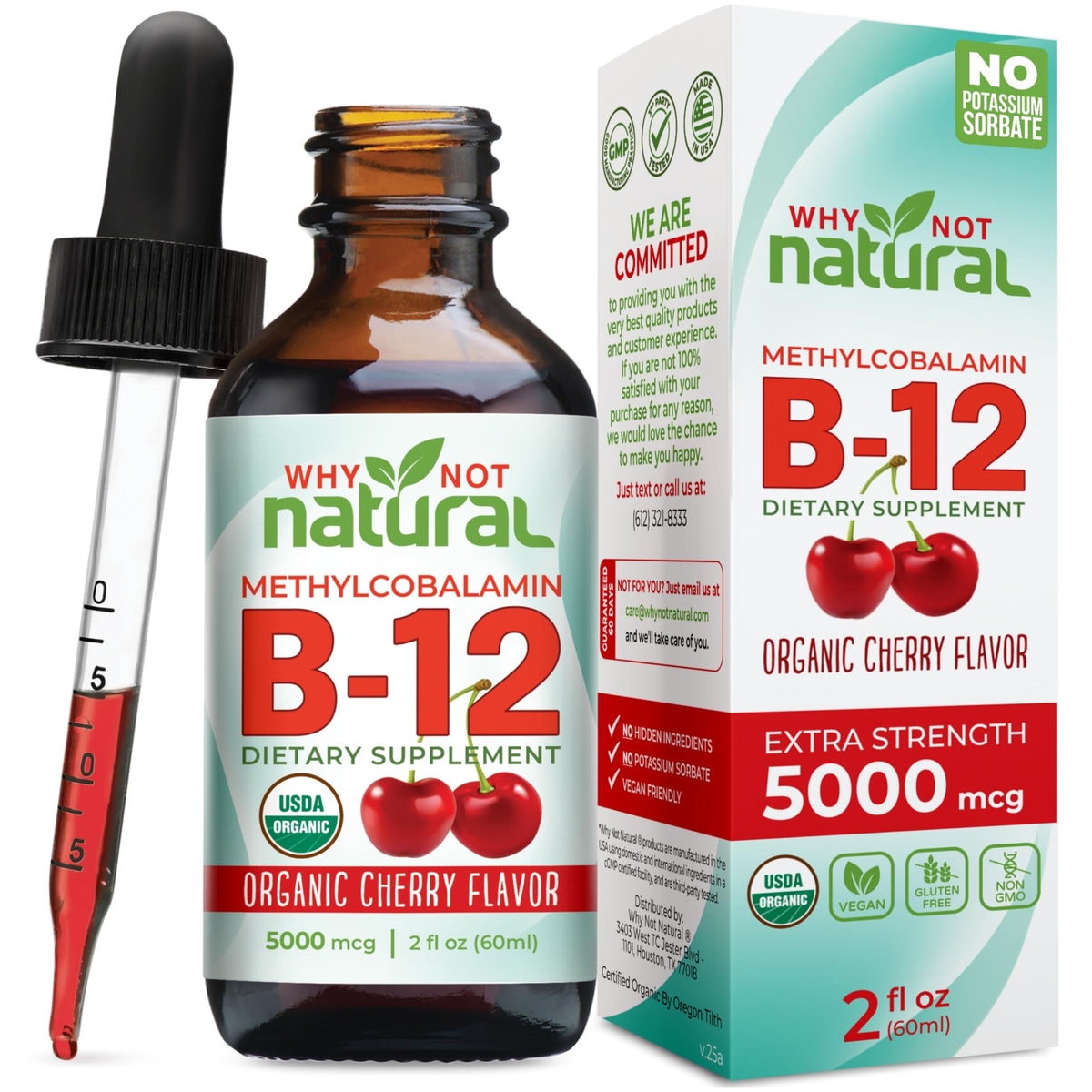 Why Not Natural bottle front packaging showing label and strength, clear product information benefit