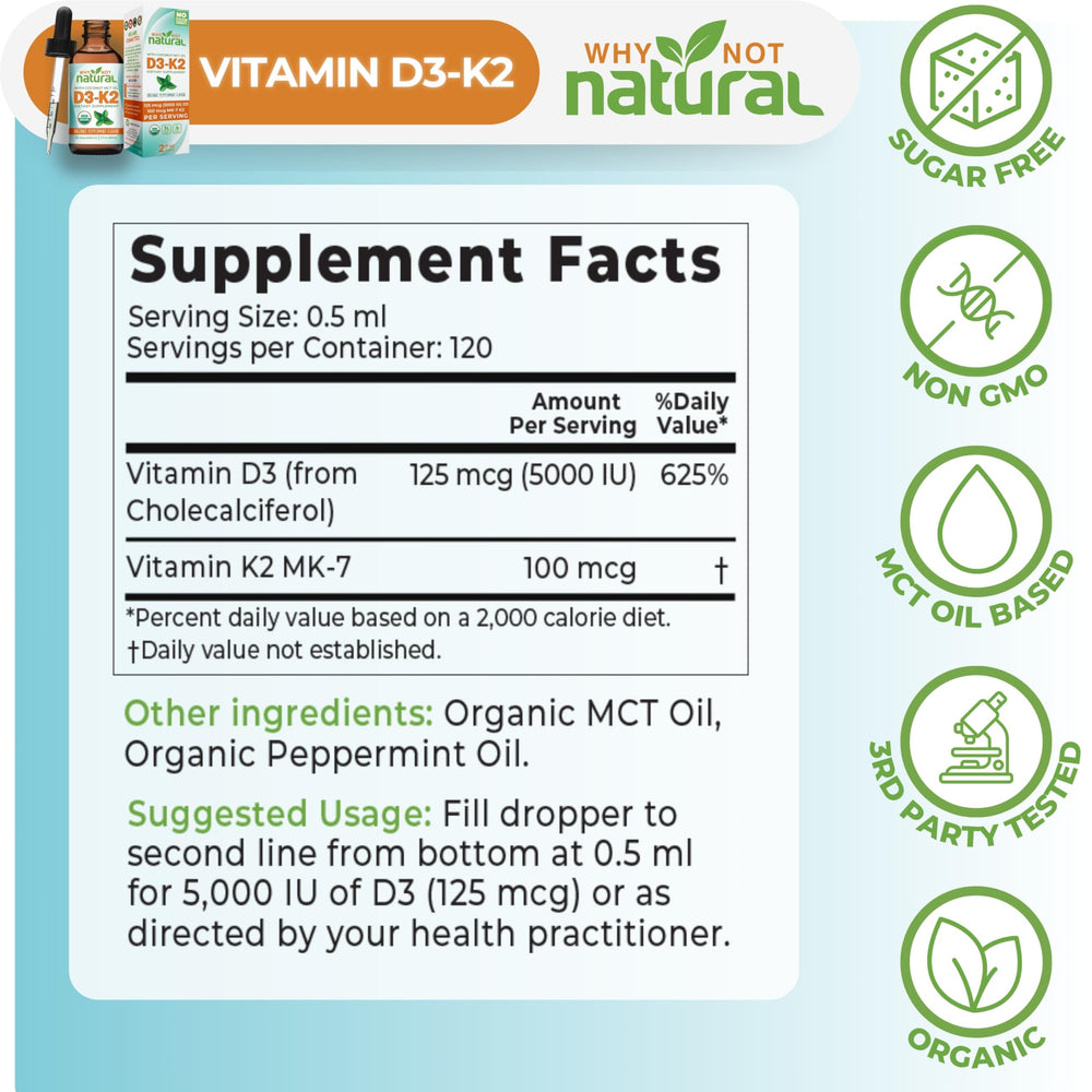 Why Not Natural ingredient label closeup showing clean, non‑GMO and peppermint oil benefit