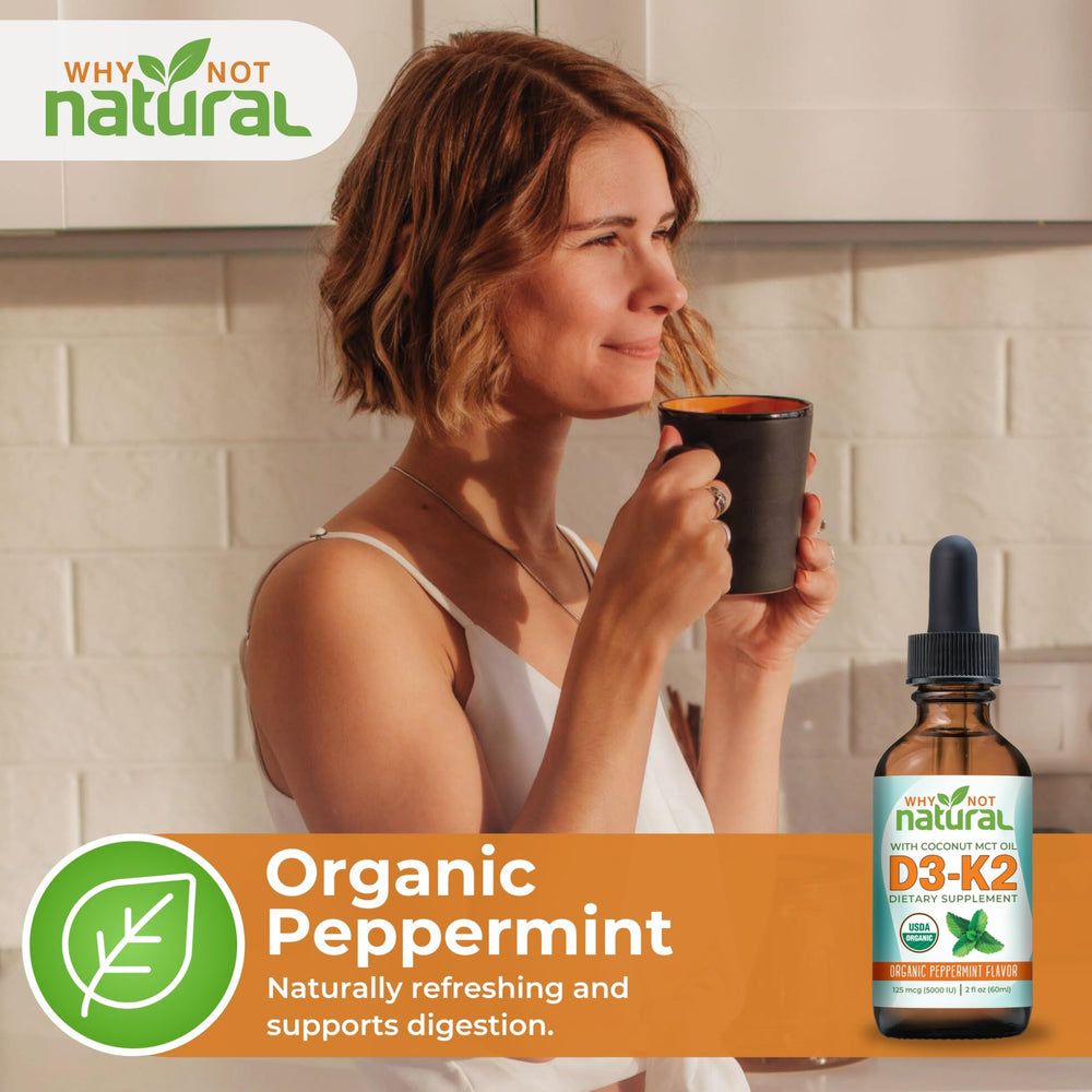 Why Not Natural bottle on bathroom counter in morning routine showing daily wellness support