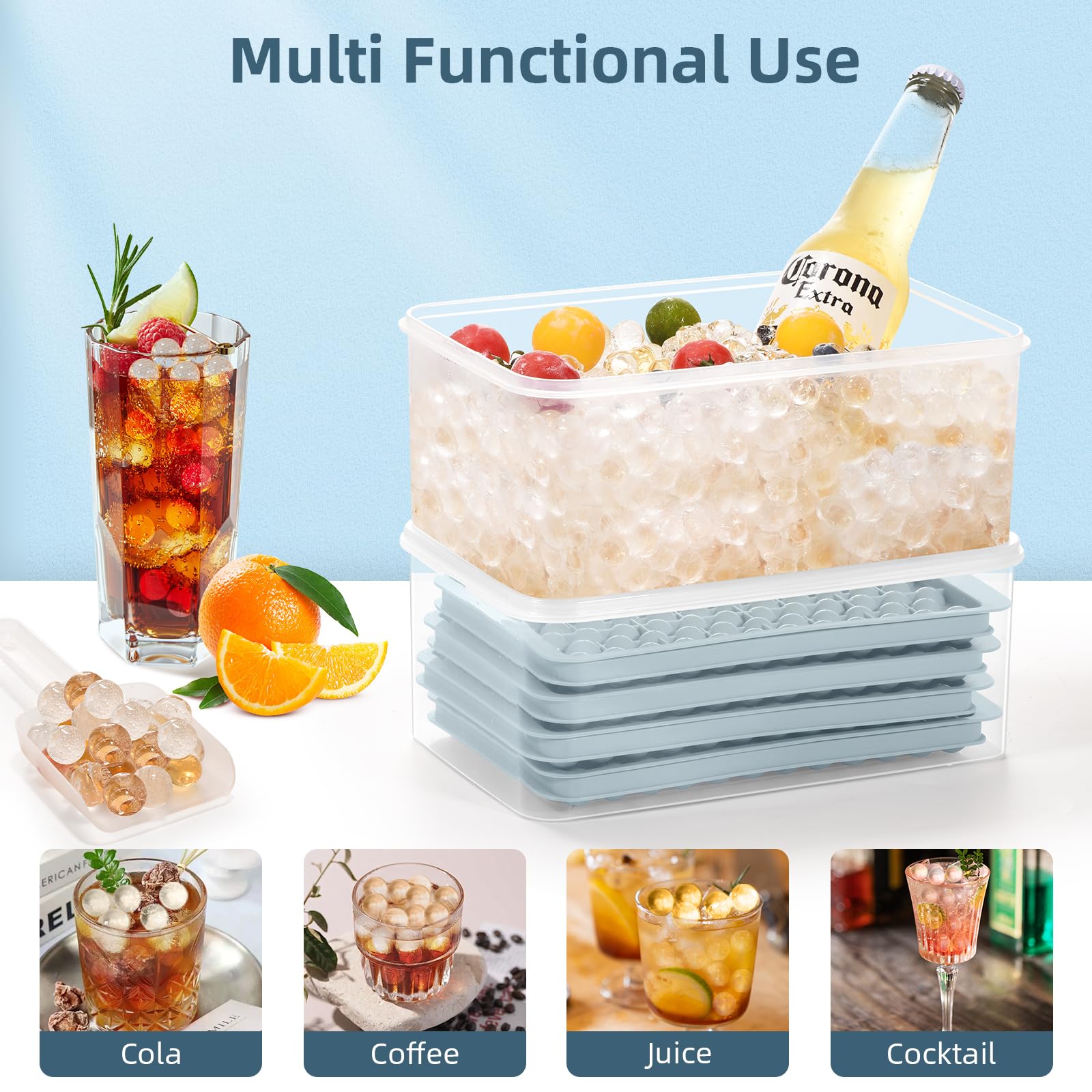 WIBIMEN stackable trays arranged in a freezer to save space efficiently