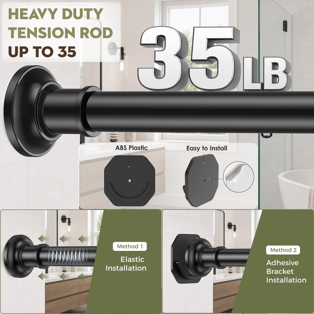 Widyana rod holding curtain and hooks showing sturdy support