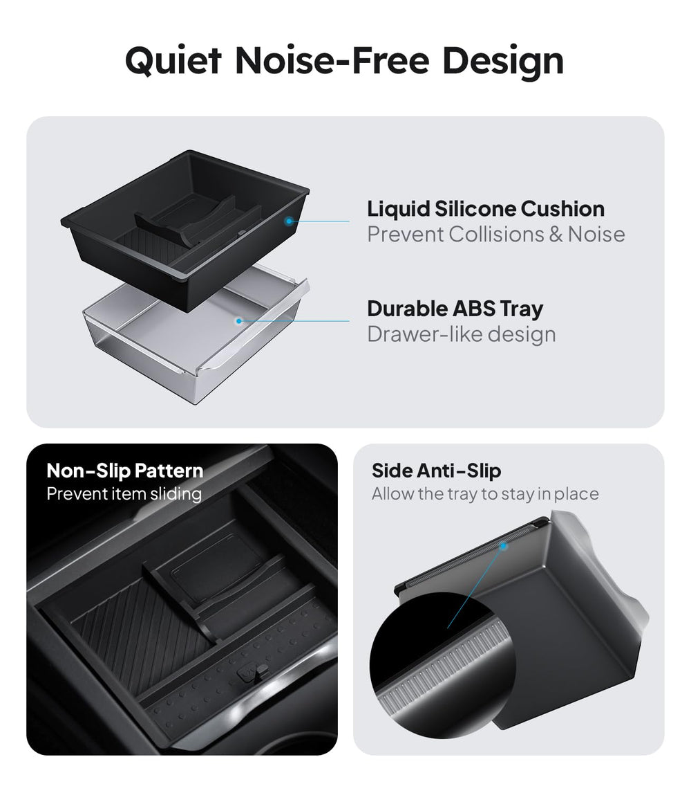 Wigoo installed in 2026 Tesla Model Y console providing precise fit and access