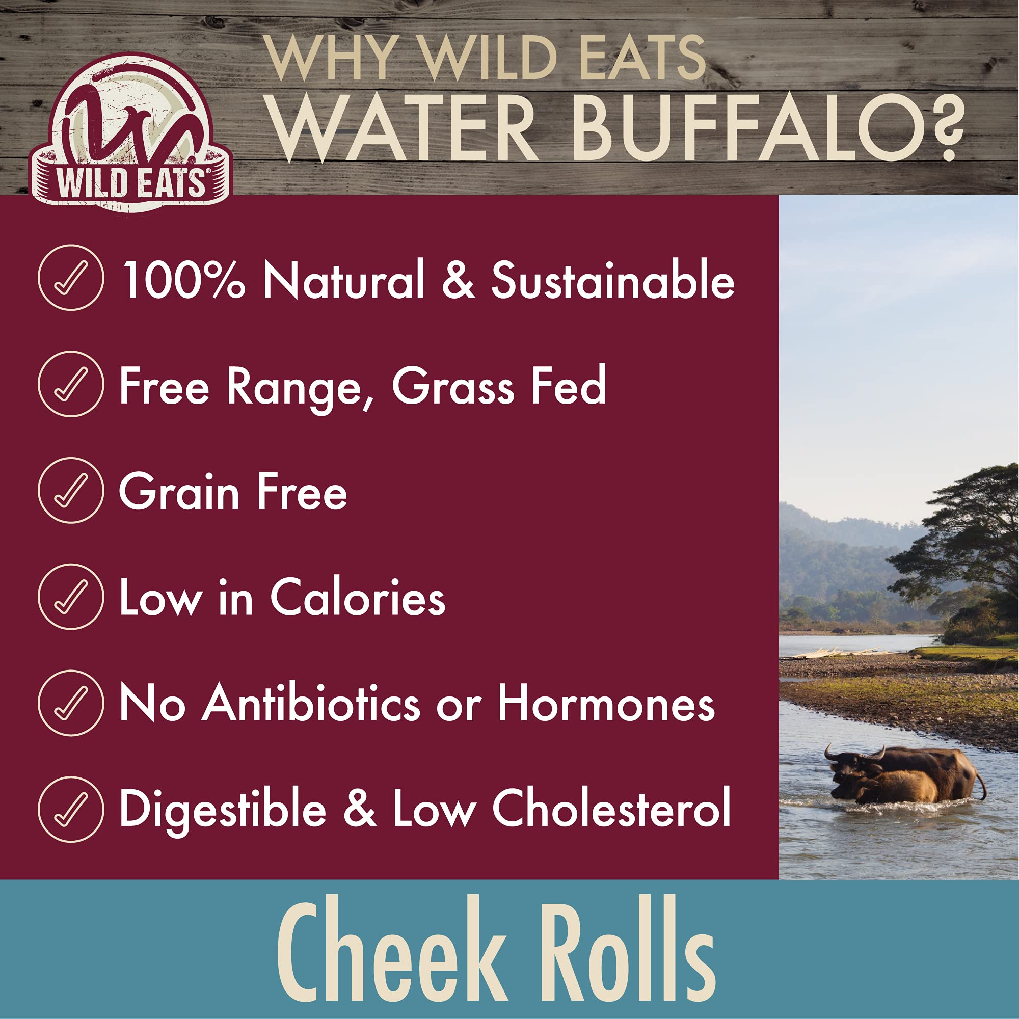 Wild Eats label and ingredient list close-up showing grain-free benefit and transparency