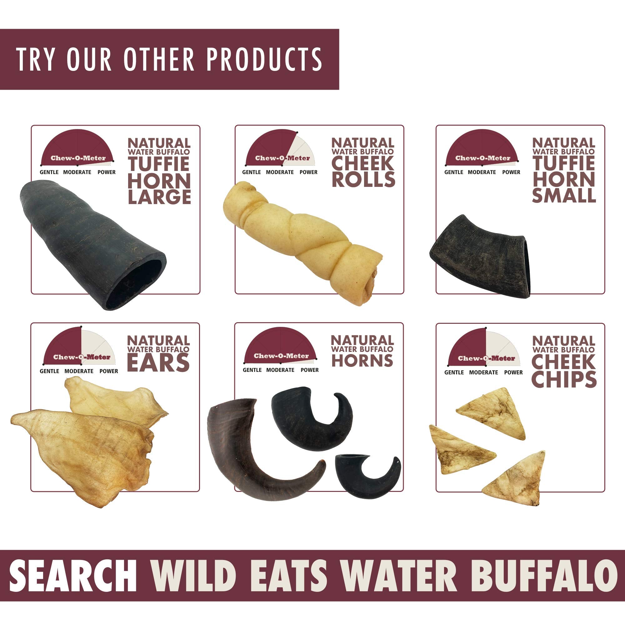 Pack of five Wild Eats cheek rolls arranged to display quantity and value benefit