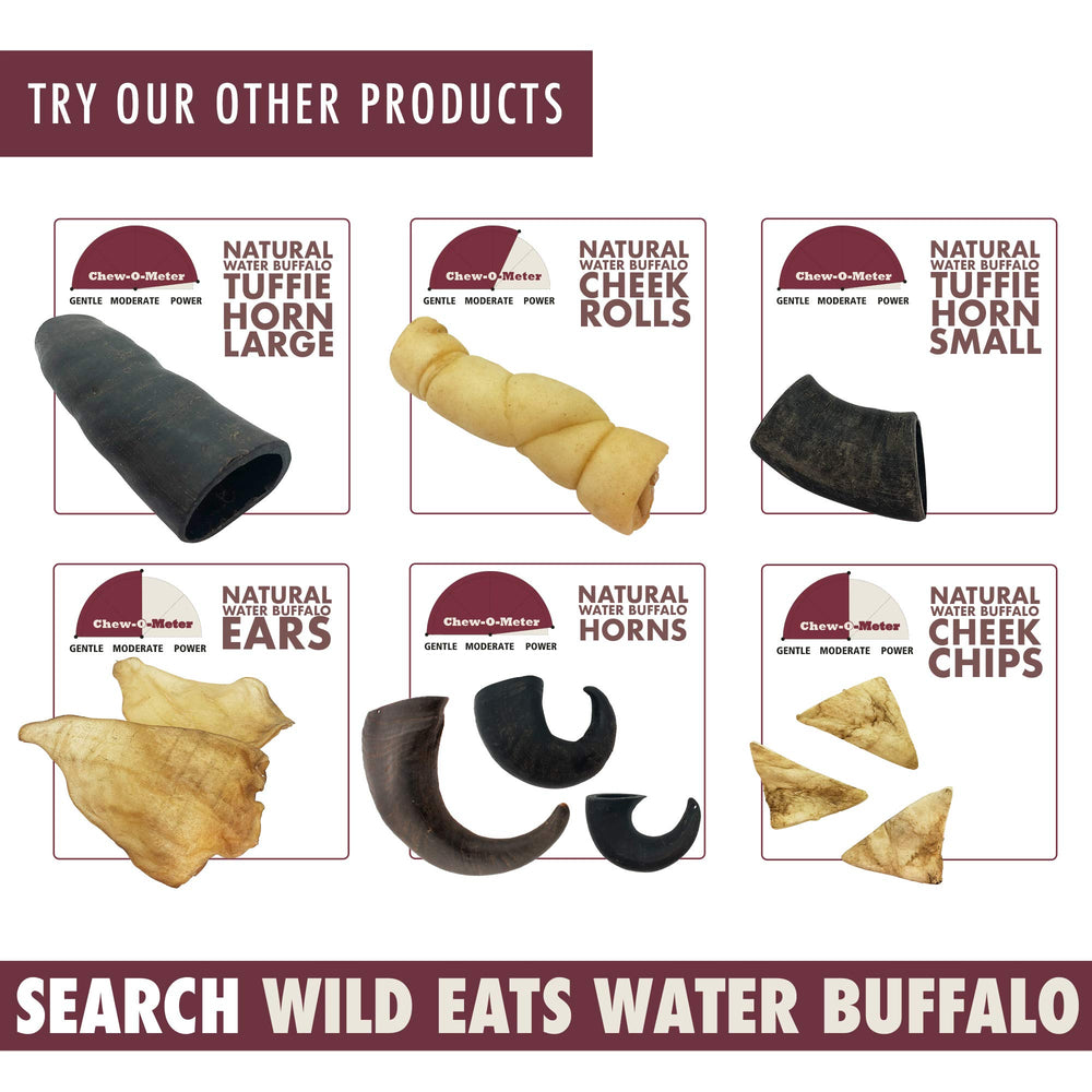 Pack of five Wild Eats cheek rolls arranged to display quantity and value benefit
