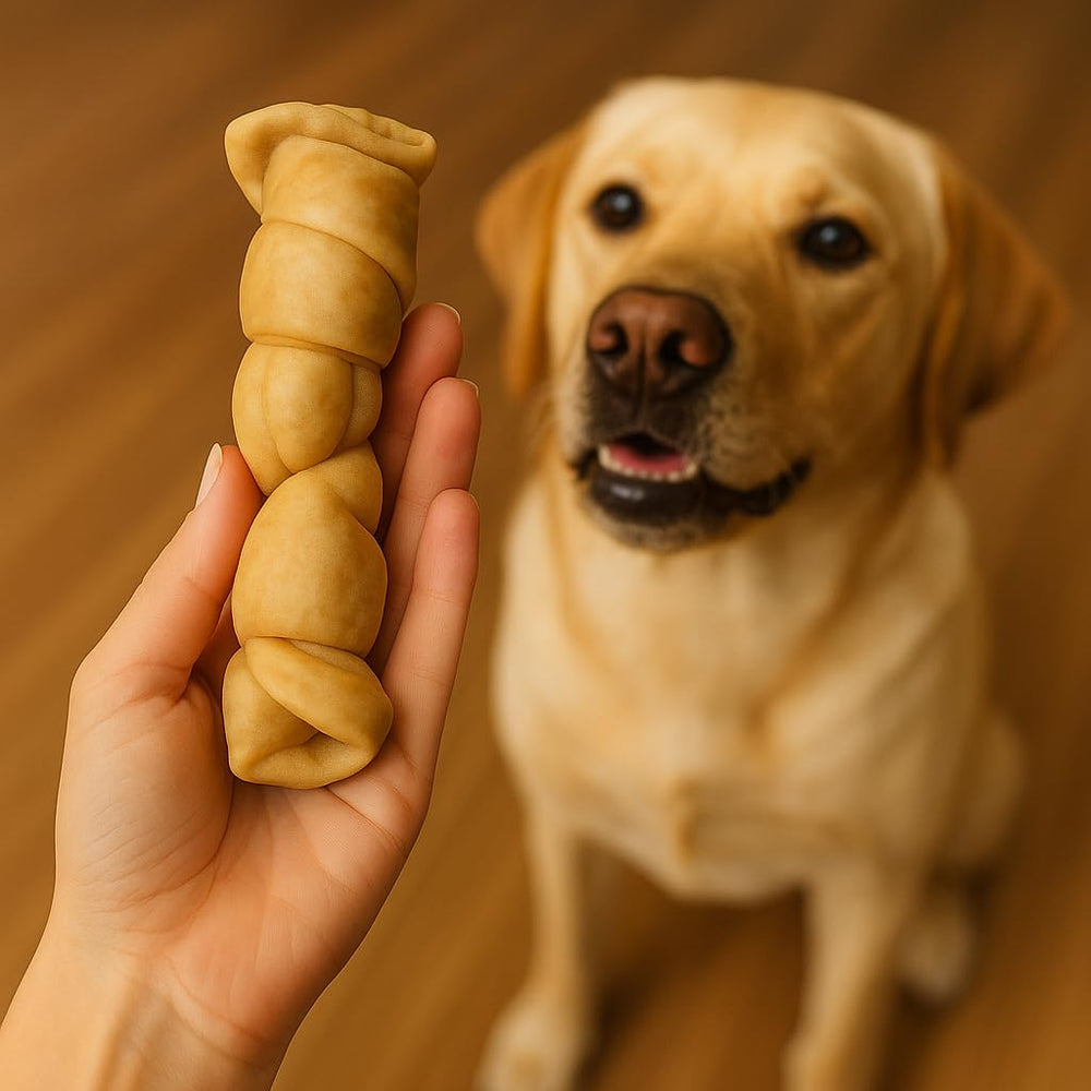 Wild Eats roll placed on wooden floor illustrating non-messy indoor chew option