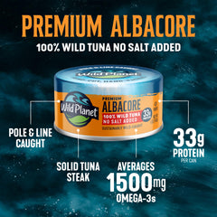 Wild Planet label and nutrition panel highlighting omega-3s
