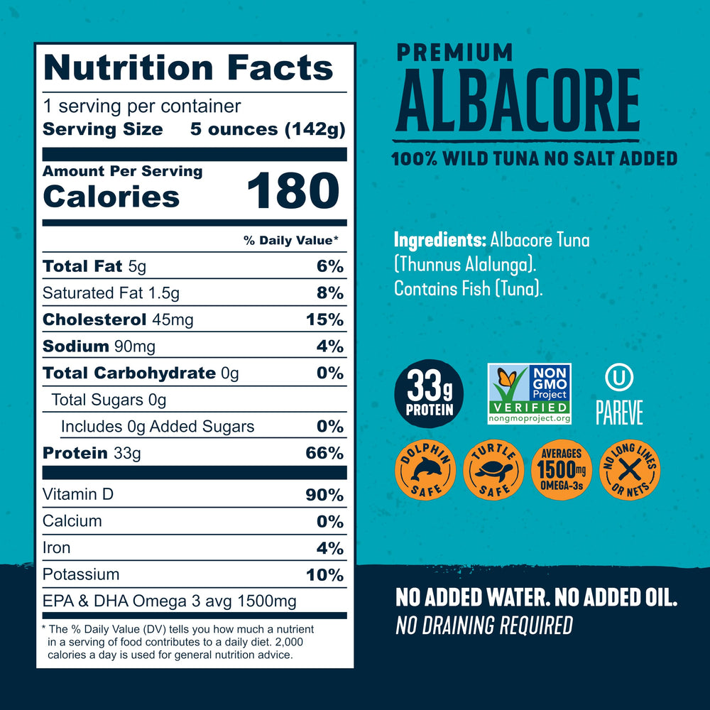 Wild Planet open can revealing whole albacore steak for ready use