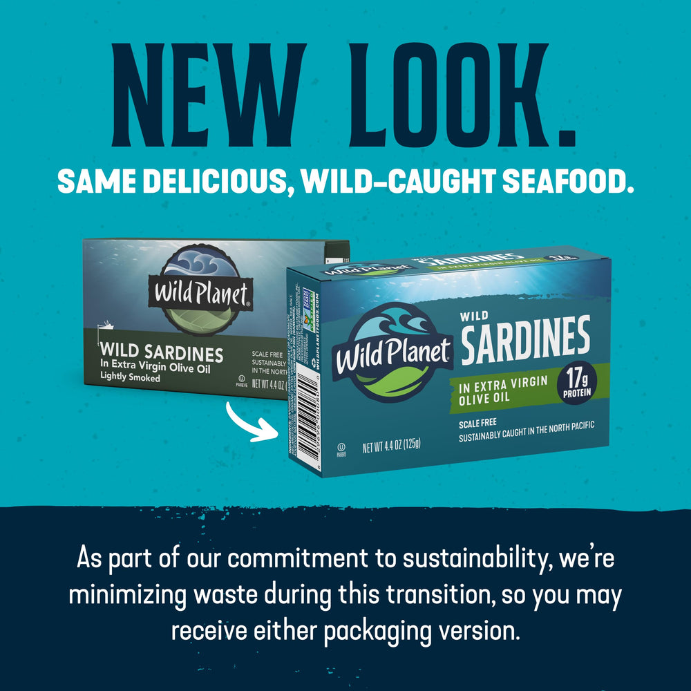 Wild Planet open tin with extra virgin olive oil — shows oil preservation benefit