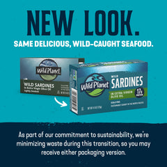 Wild Planet open tin with extra virgin olive oil — shows oil preservation benefit