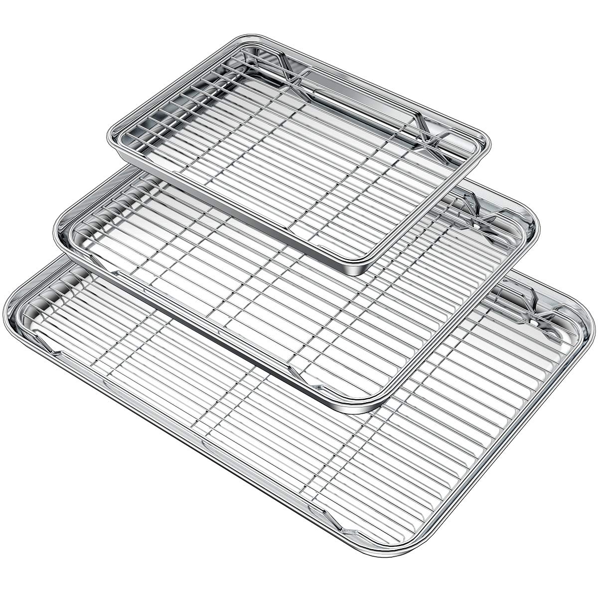 Wildone front view of three pans and racks showing complete set and versatility