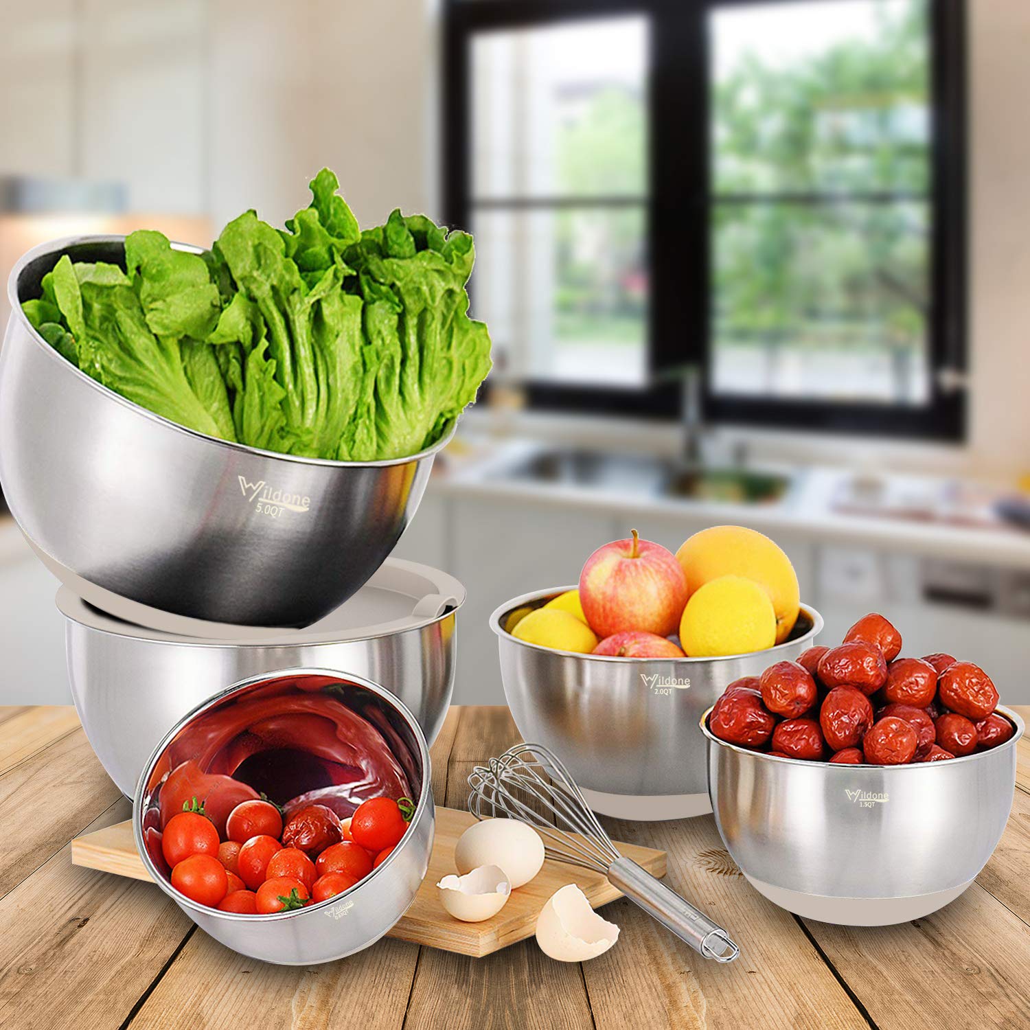 Wildone bowl in use with ingredients being mixed, highlighting practical prep benefit