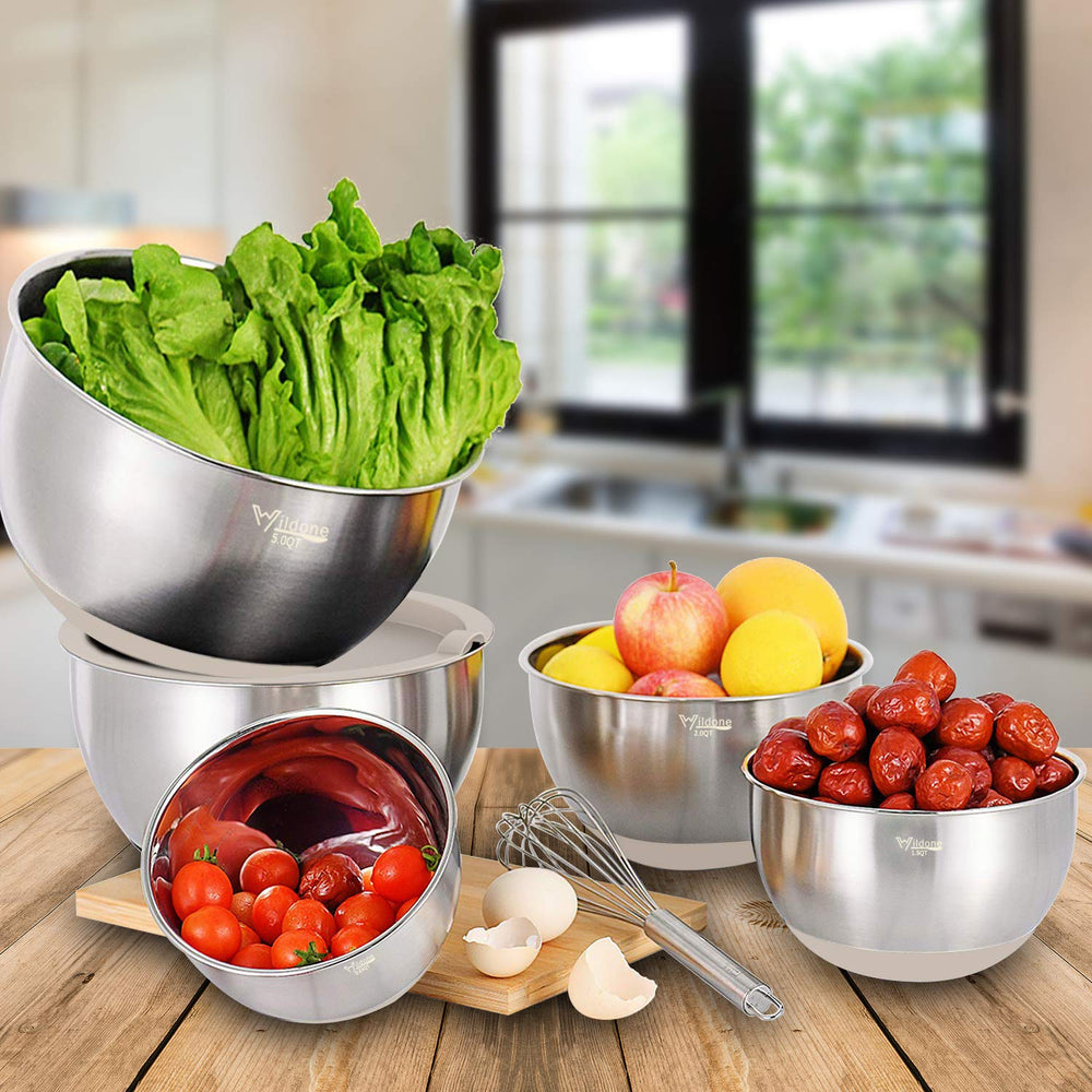 Wildone bowl in use with ingredients being mixed, highlighting practical prep benefit