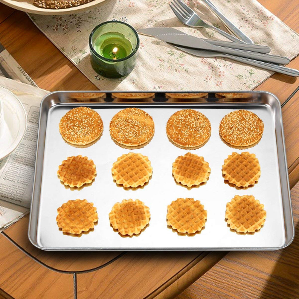 Wildone pan with parchment and cookies illustrating nonstick results and easy cleanup