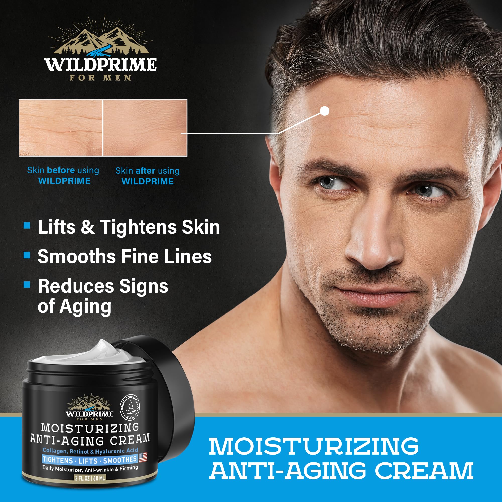 WildPRIME applied to man's face providing smooth shave and hydration