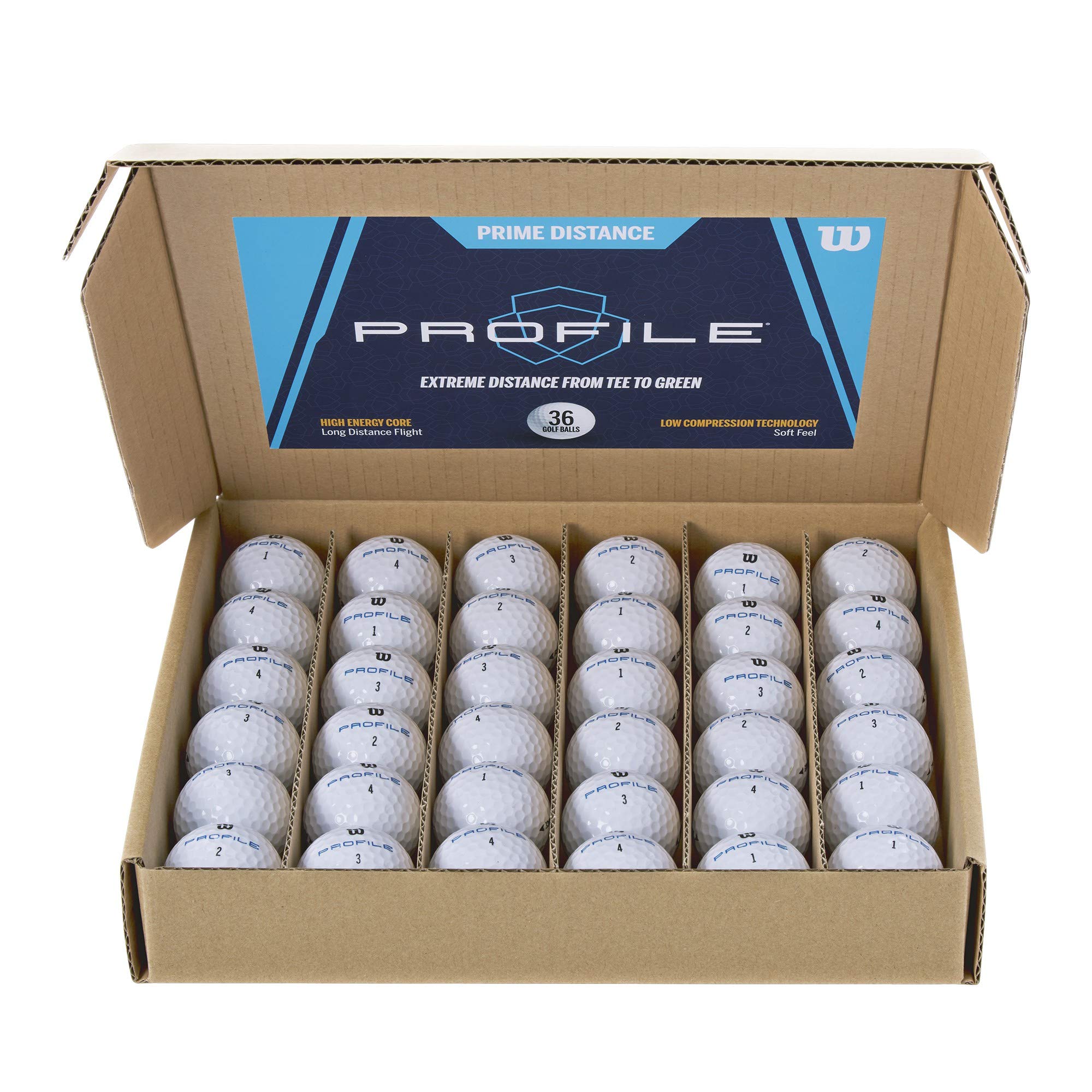 WILSON Profile Distance open box of 36 balls showing value and consistency