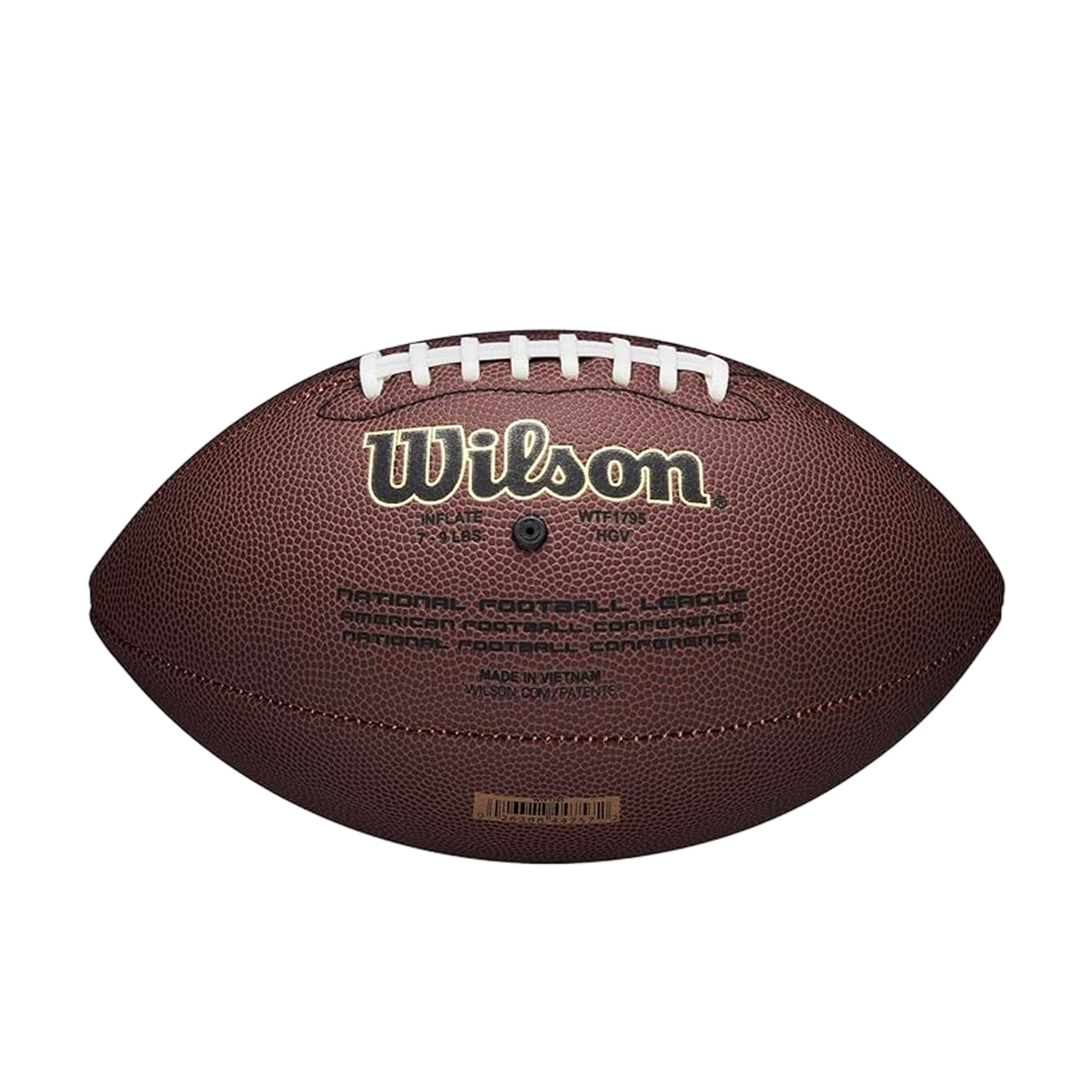 WILSON lacing detail showing NFL-style laces for secure finger placement and throwing control