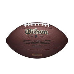 WILSON lacing detail showing NFL-style laces for secure finger placement and throwing control
