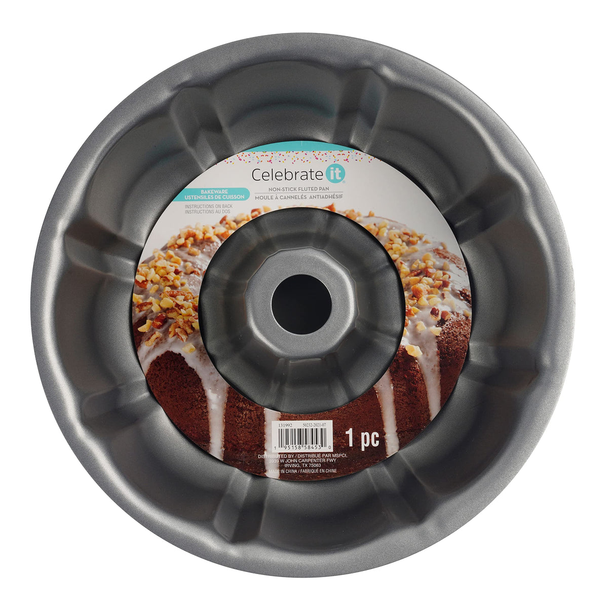 Wilton gold fluted tube pan front view showing full shape and reliable construction