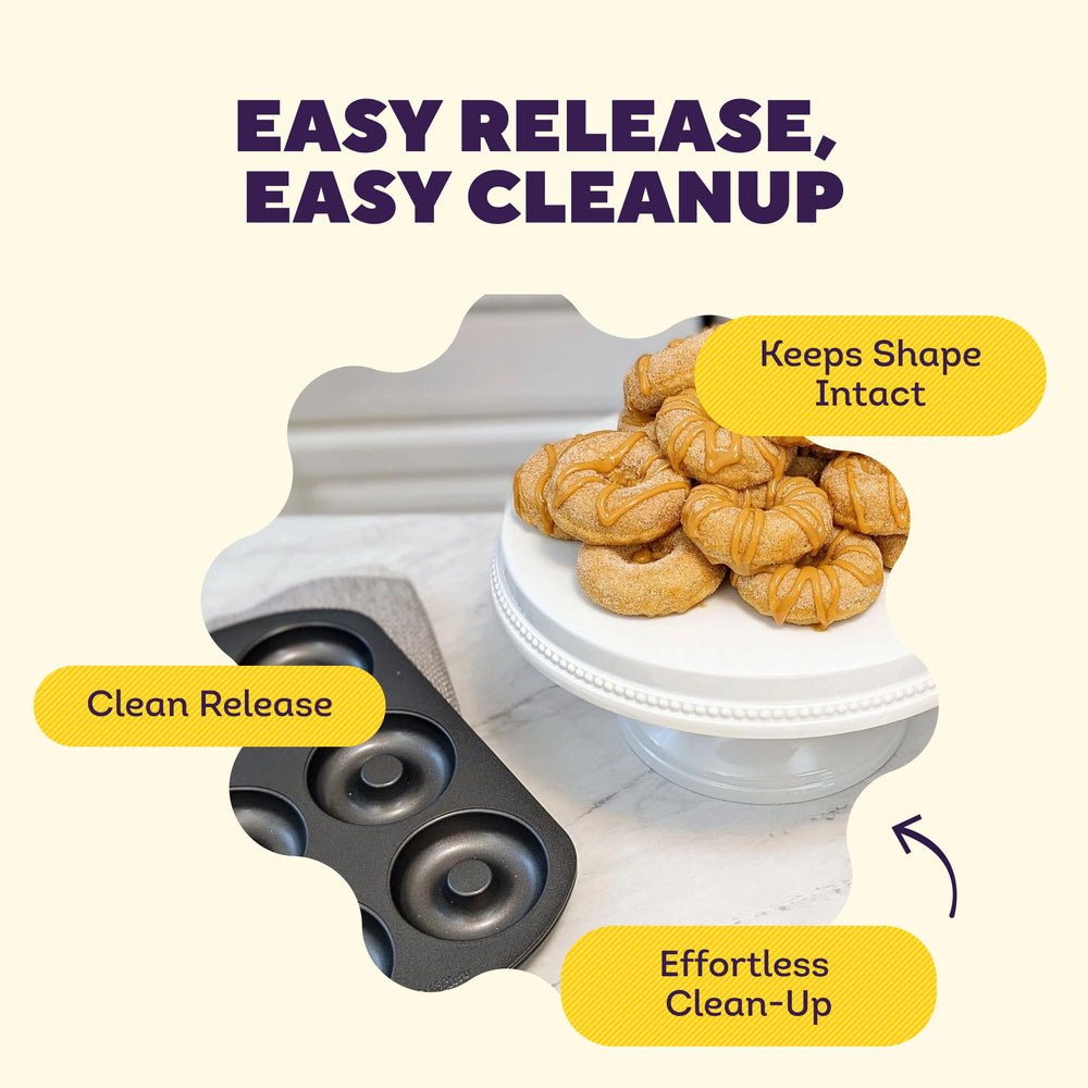 Wilton extended handle detail for secure grip and simple oven transfer benefit