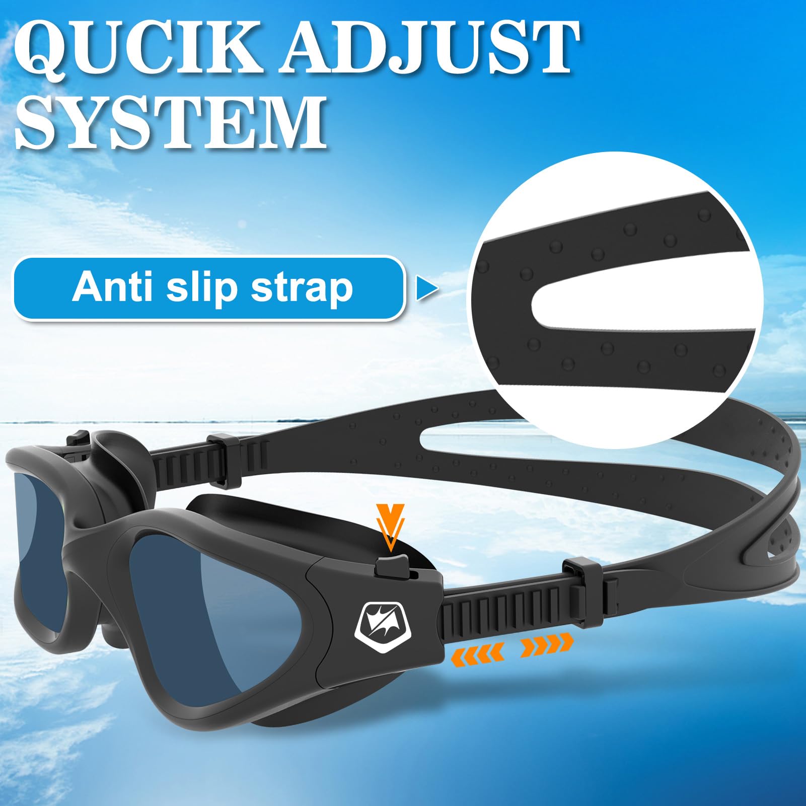 WIN.MAX goggles beside a hand for scale showing compact, travel-friendly size