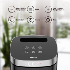 WINHL control panel close-up showing thermostat and easy operation benefits