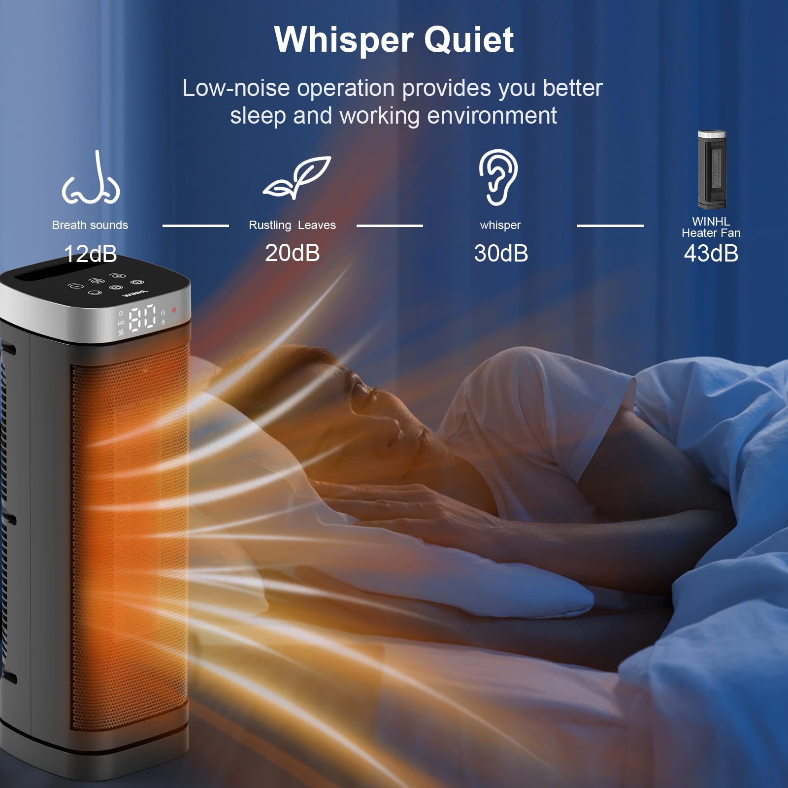 WINHL placed in a bedroom showing comfortable warmth and compact footprint benefit