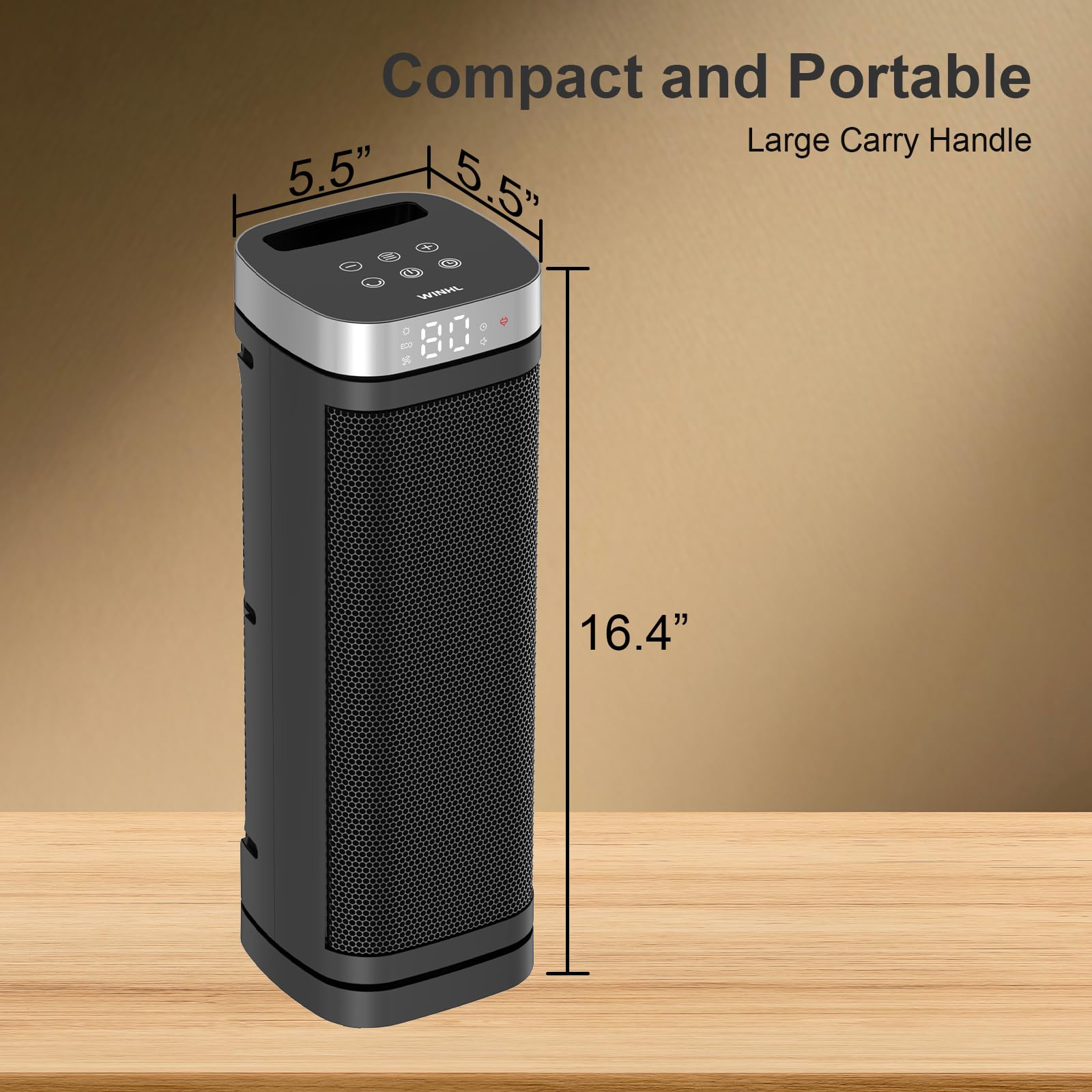 WINHL next to chair showing scale and compact portability benefit