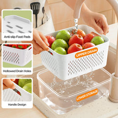 Winproper close-up of removable colander demonstrating easy rinsing and water drainage benefit