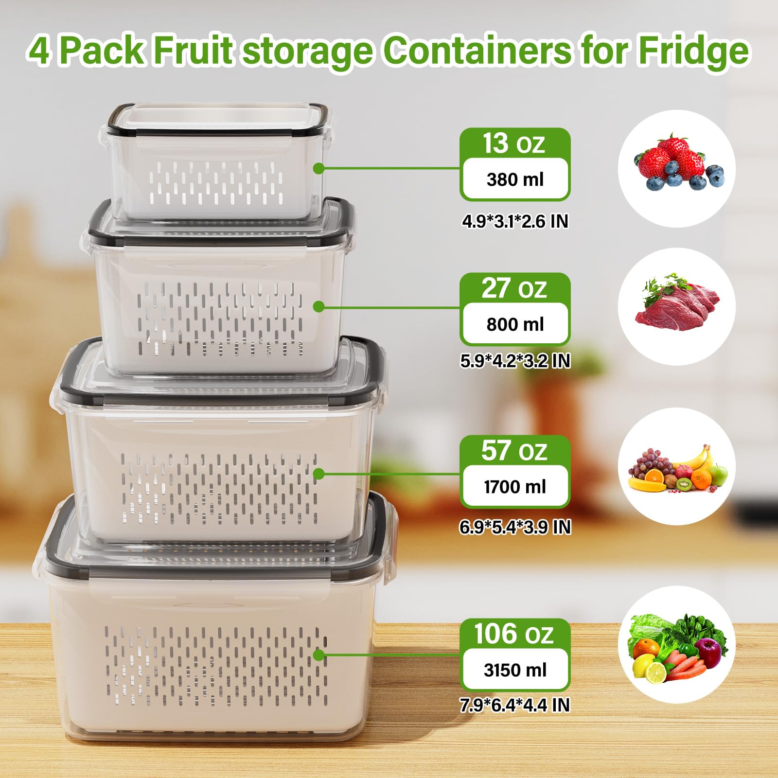 Winproper stacked containers inside fridge saving space benefit