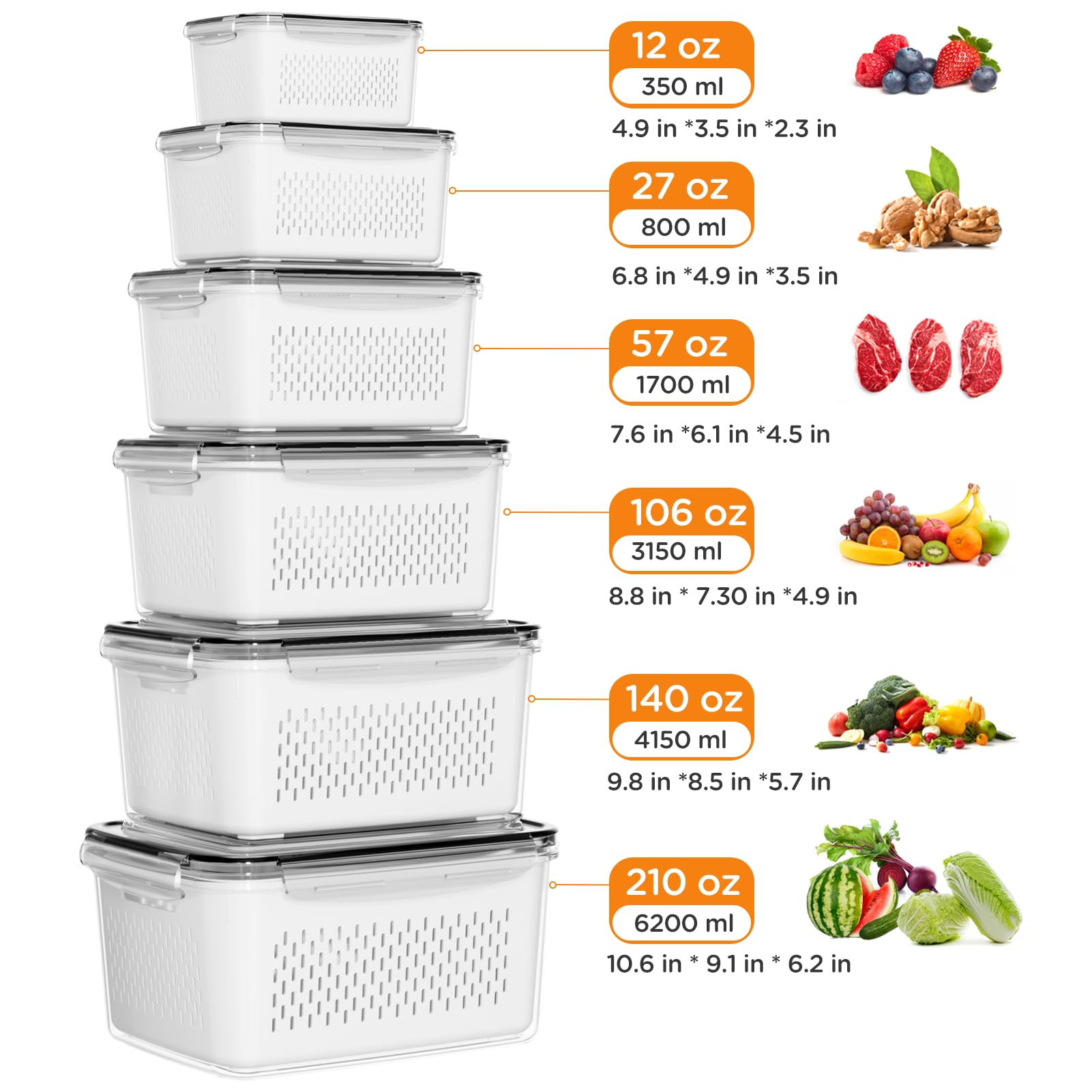 Winproper stacked containers inside fridge illustrating space-saving and organized storage benefit
