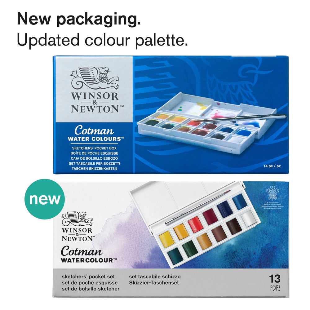 Winsor & Newton close-up of mixing palette in lid showing clean mixing space for color control