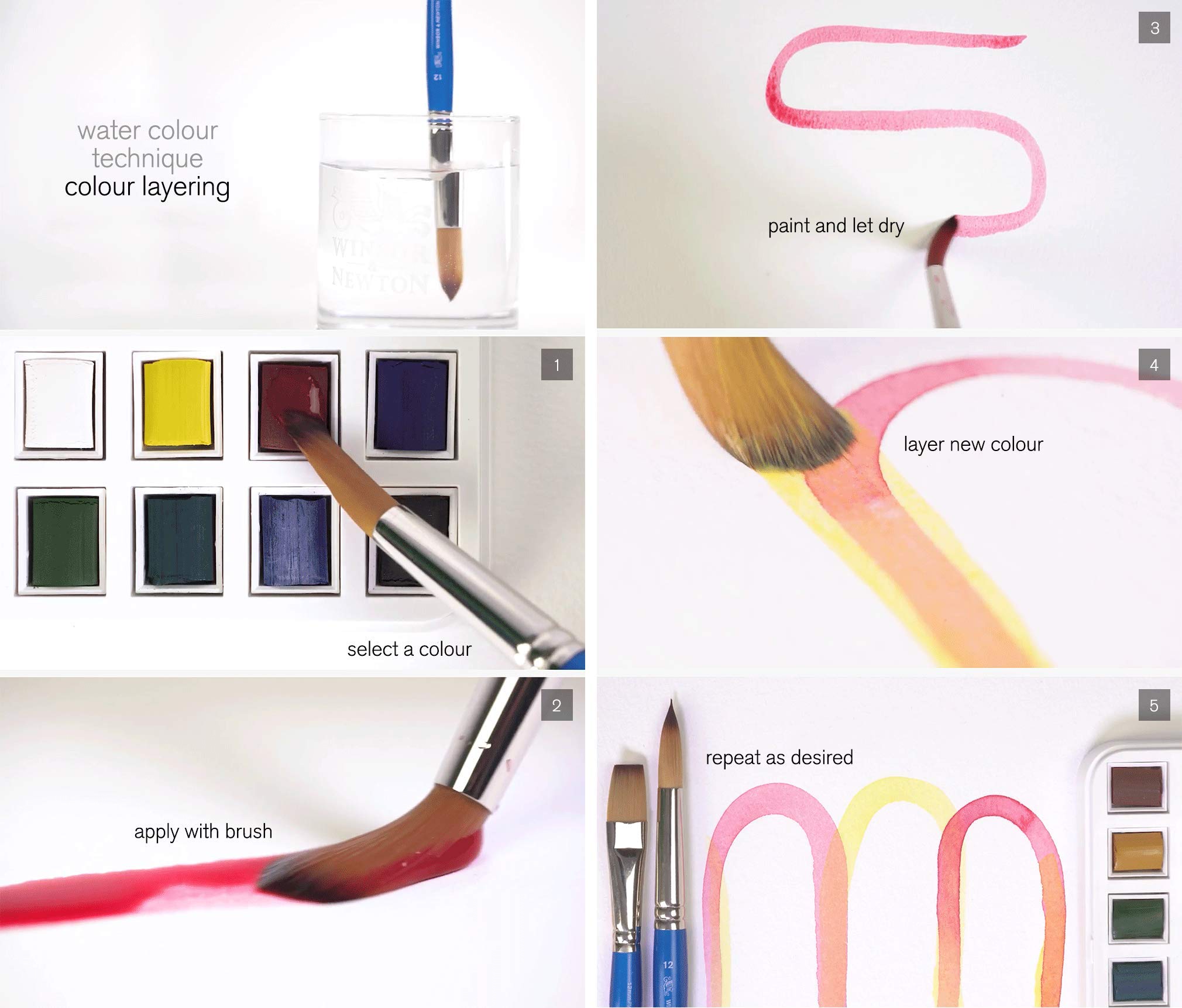 Winsor & Newton wet palette wash demonstrating smooth blends and reliable color performance