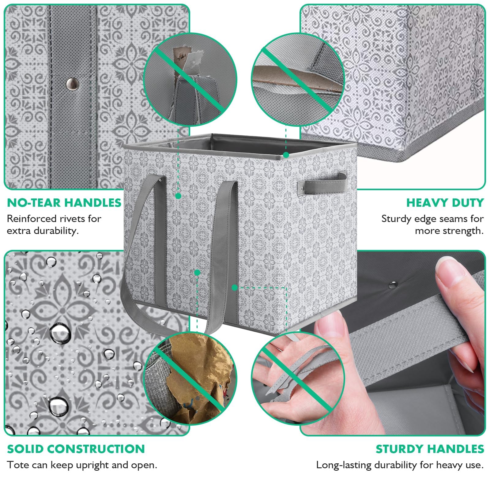 WISELIFE close-up on handle and rivet reinforcing for reliable carry benefit