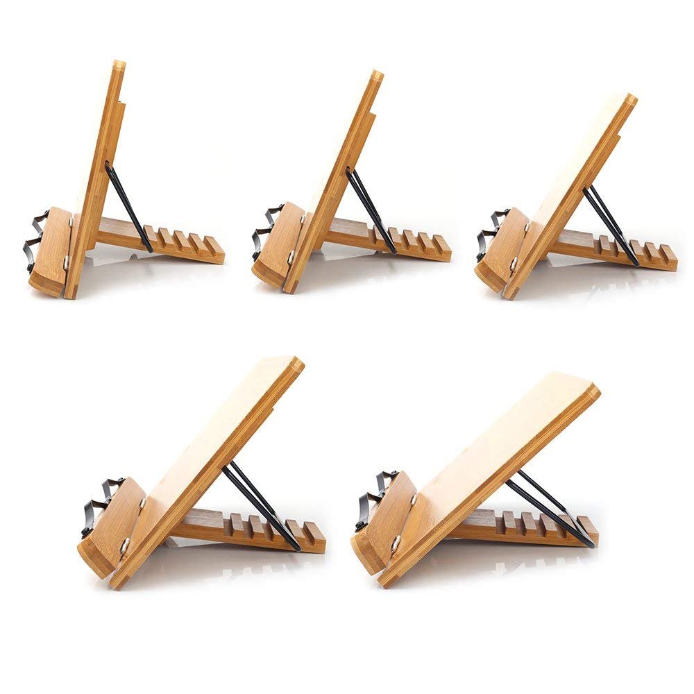 wishacc bamboo bookstand folded flat for easy transport and quick storage benefit