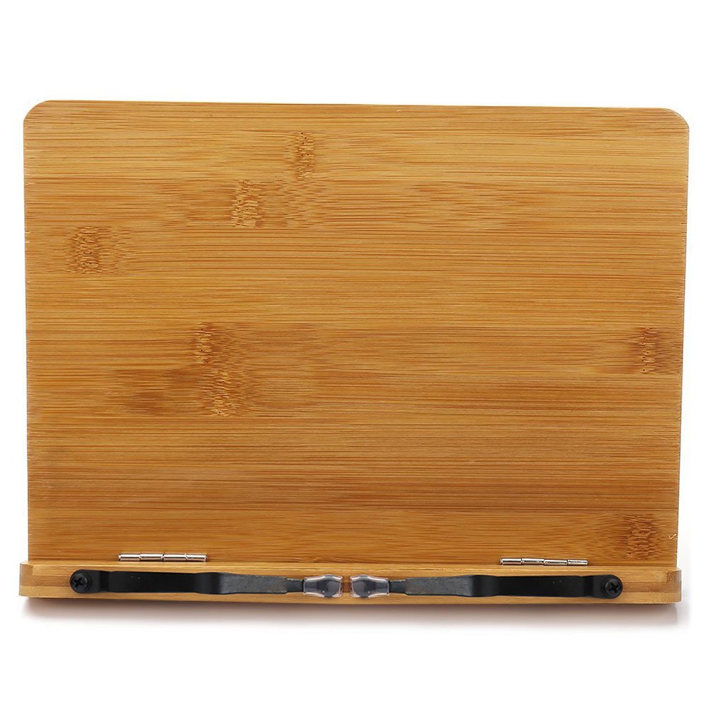 wishacc bamboo bookstand page clip detail holding pages securely for distraction-free use
