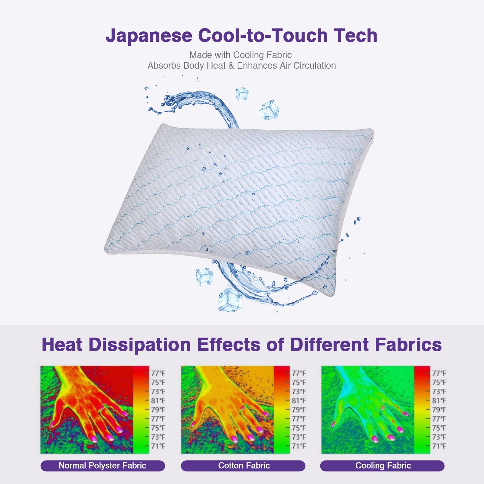 WISHSMILE cooling cover close-up showing cool-to-touch fibers for comfort