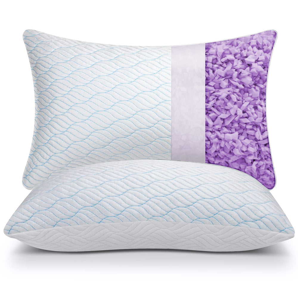 WISHSMILE front view of queen pillow set showing packaging and value