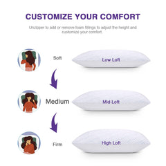 WISHSMILE shredded memory foam texture close-up showing breathable fill