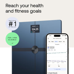 Withings Body Smart glass surface closeup highlighting precise sensors and durability