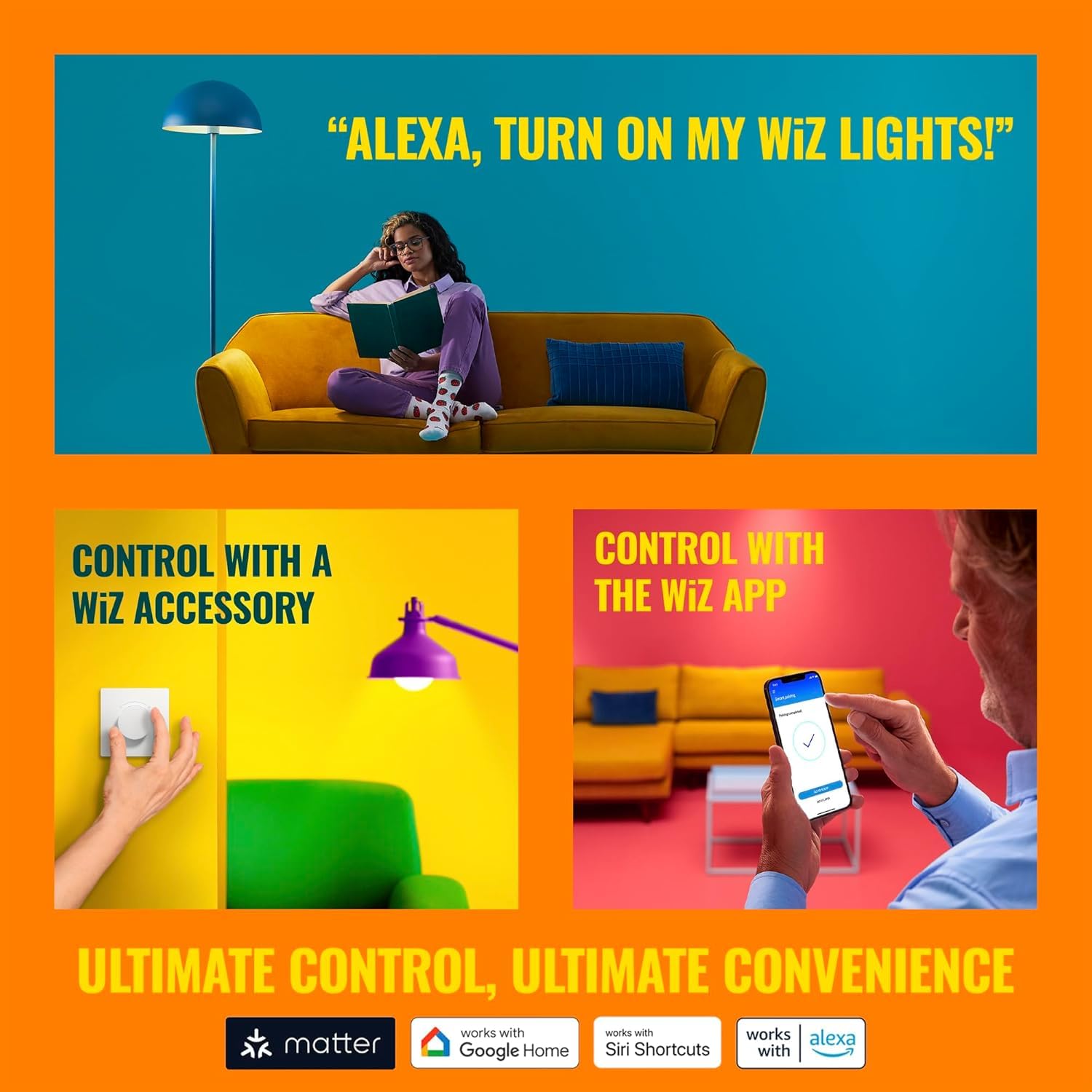 WiZ Connected bulb with hallway motion activation for automatic lighting
