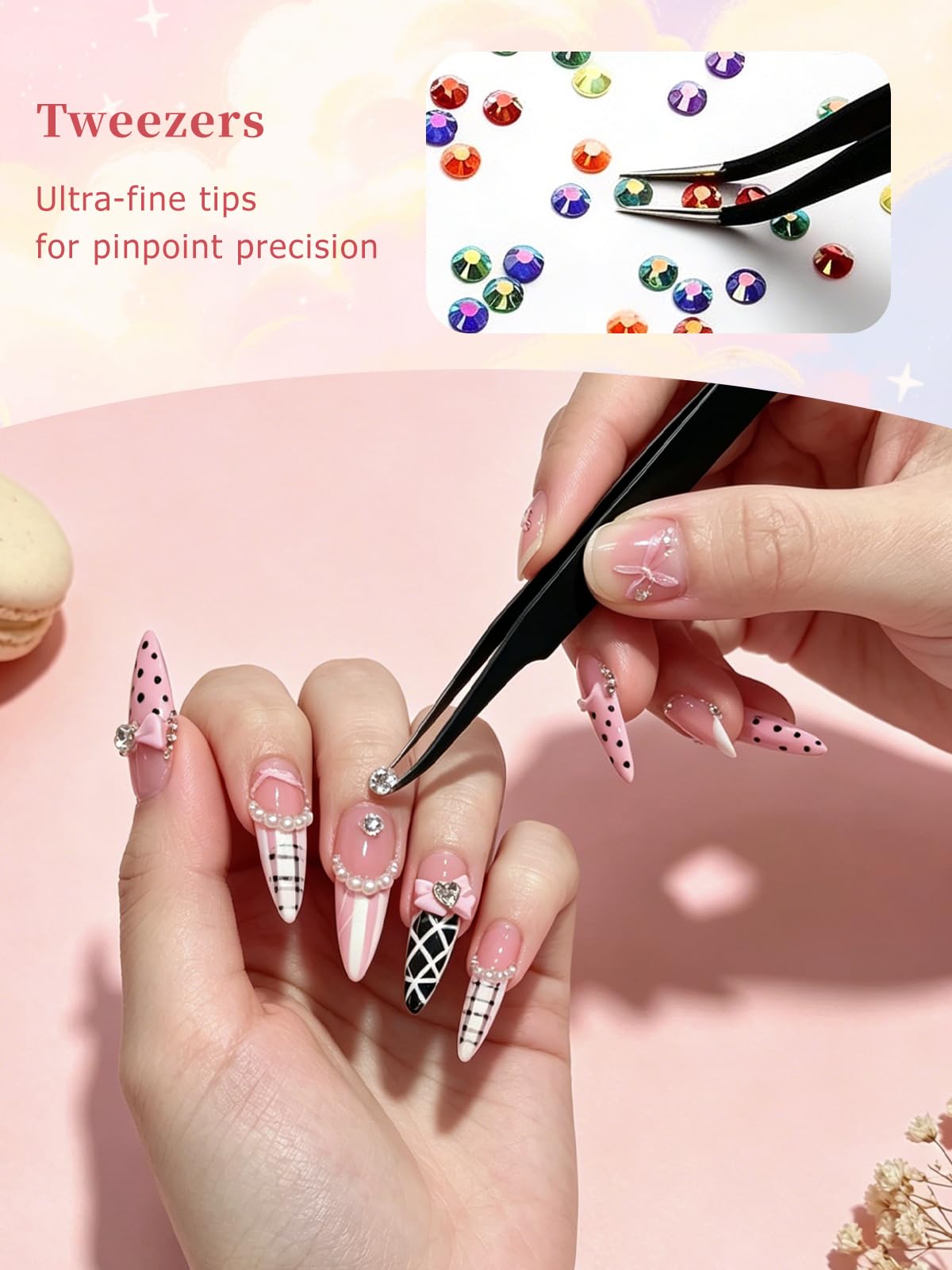 Wliurf nail art in progress showing controlled placement for professional-looking nails
