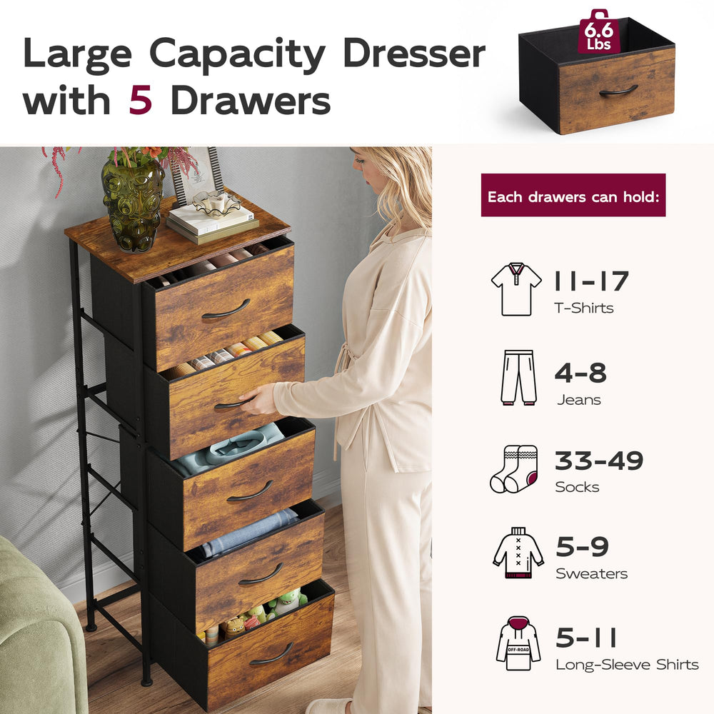 WLIVE dresser in bedroom setting showing organized storage and styling benefit