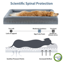 WNPETHOME egg-crate foam cutaway illustrating supportive cushioning