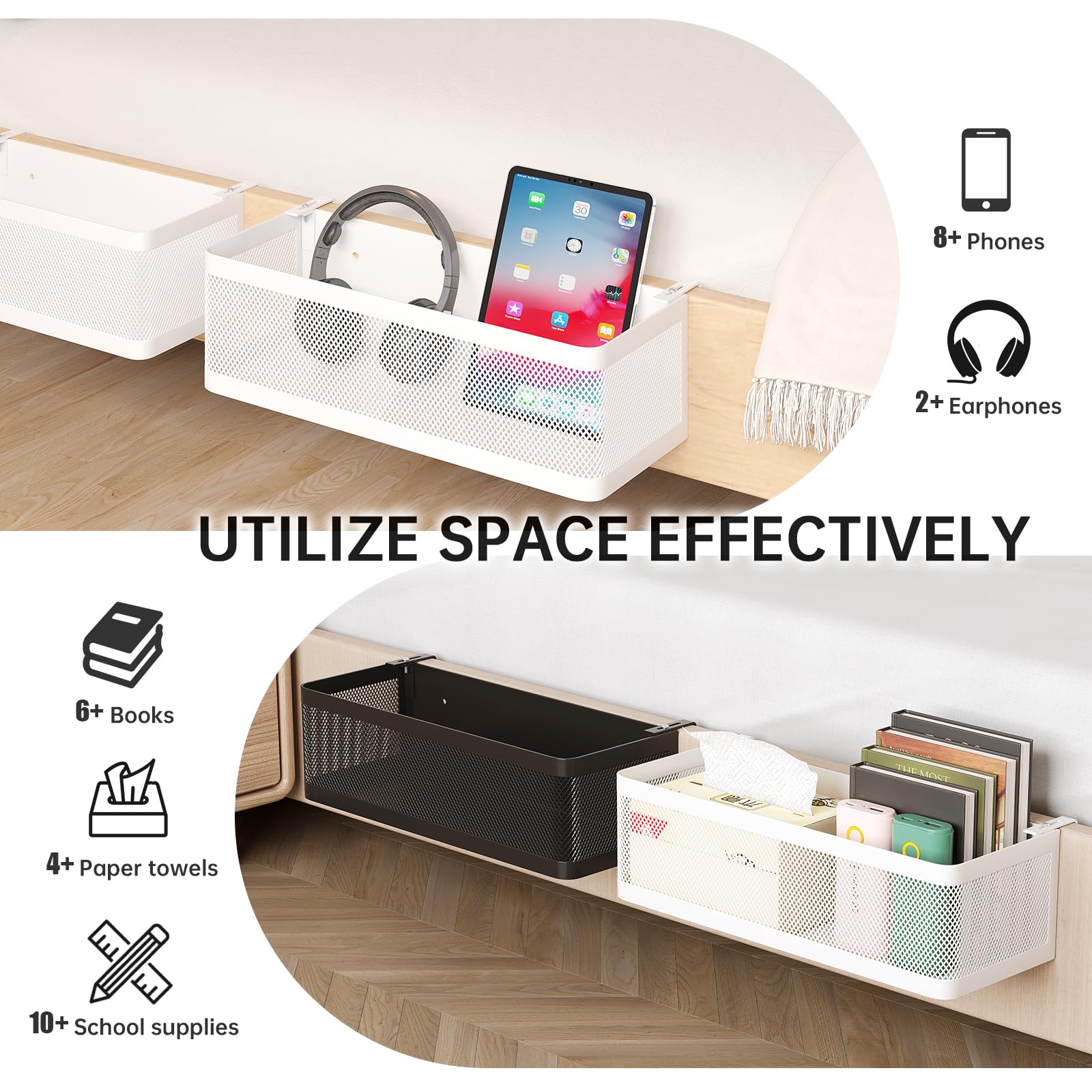 WOCHUANGSI mounted on bunk bed holding phone and glass for convenience