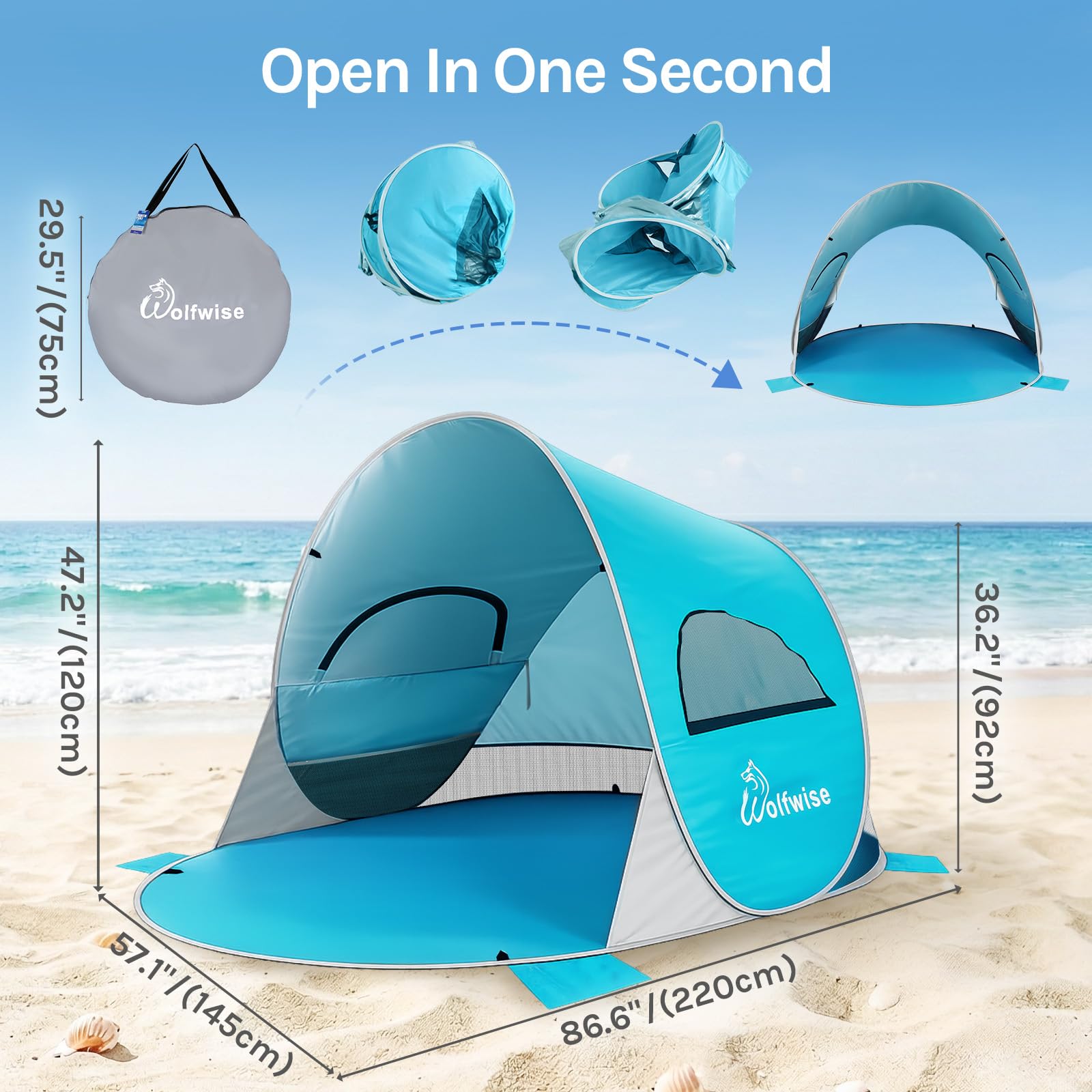 Wolfwise mesh window detail illustrating 360-degree ventilation and cooler interior