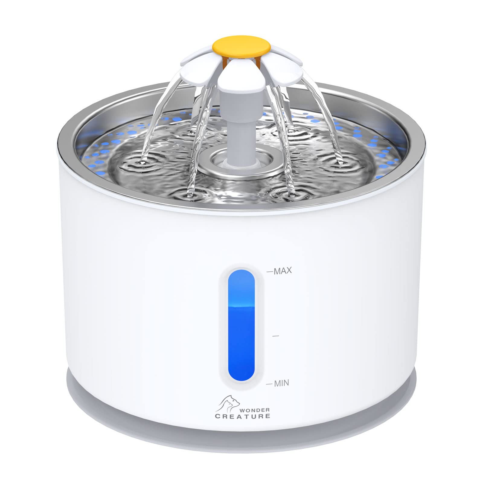 Wonder Creature front view showing stainless lid and 81oz capacity for cleaner drinking