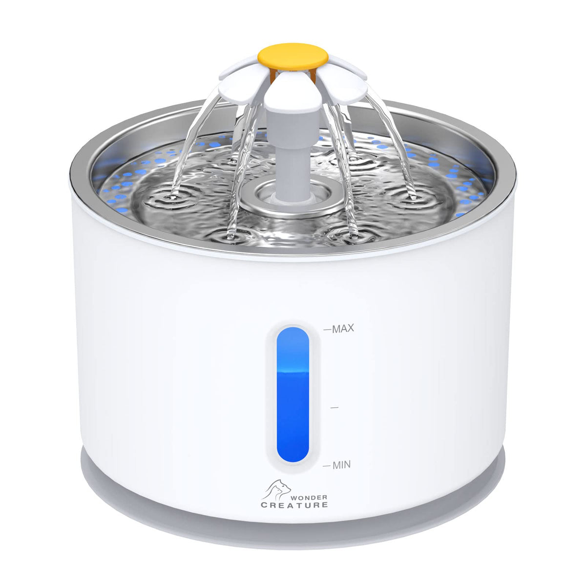 Wonder Creature front view showing stainless lid and 81oz capacity for cleaner drinking