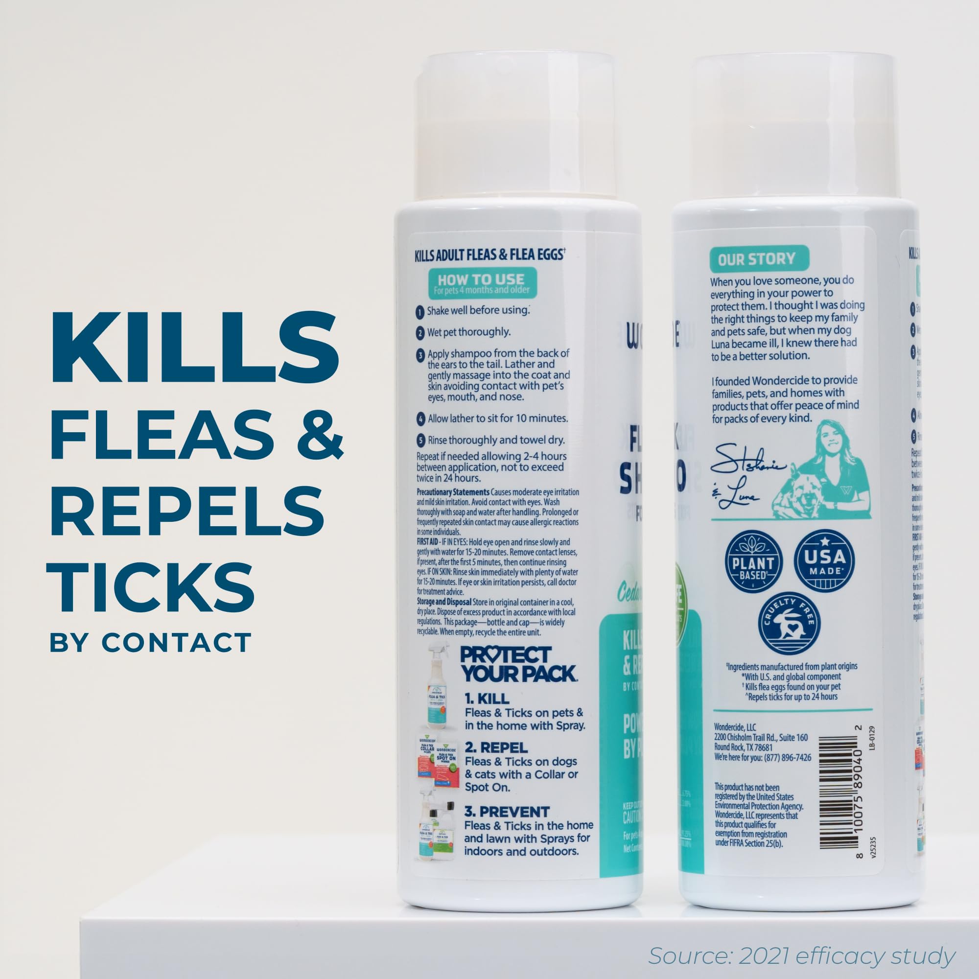 Wondercide back label with ingredients and usage instructions for safety