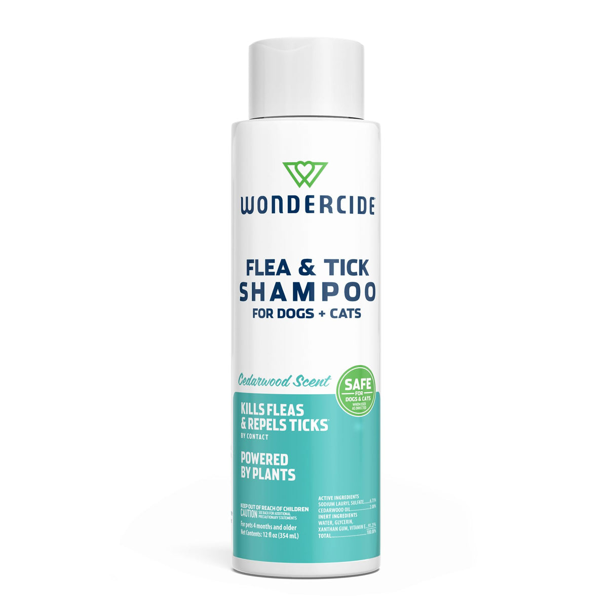 Wondercide front bottle showing cedarwood shampoo and clear benefit